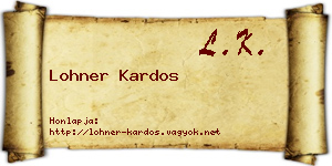 Lohner Kardos névjegykártya